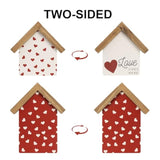 Valentines Day Decorations For Home, Double Sided Wooden Love Lives Here Sign, Romantic Valentine'S Day Wood Decorative Signage Indoor Table Shelf Mantel Office Desk Pink Red House Decor