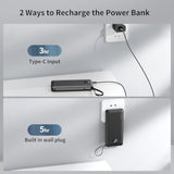 Portable Charger With Built-In Cables&Ac Wall Plug,Slim 10000Mah 22.5W Fast Charging Power Bank,5 Output 2 Input Usb-C External Battery Pack Compatible With Iphones,Samsung,Android, Etc