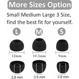 6-Pair Silicone Replacement Ear Tips for Beats Studio Buds S/M/L Black