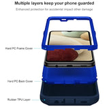 Samsung Galaxy A12 Rugged Dual Layer Shockproof Case Blue