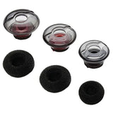 Earbuds Eartips Compatible For Plantronics Voyager 5200 Headset Ear Pads Tips Gel Set Replacement Silicone + Plastic Eargel Spare L/M/S Size Kit With Sponge Foam Covers Durable 3Pcs