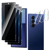 3+3 Pack Privacy Screen Protector Designed For Galaxy Z Fold 7 With 3 Pack Camera Lens Protector,Full Coverage Anti-Spy Tempered Glass Film,9H Hardness,Bubble Free,Easy To Install