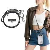 Crossbody Cell Phone Lanyard - Premium Rope Cell Phone Lanyard | 6Mm Thick Universal Adjustable Phone Strap For Iphone, Samsung & More | For Traveling, Hiking, Daily Use - Black