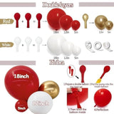 Red White Gold Balloon Arch Double Stuffed Red And White Balloons Matt