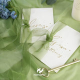 2 Rolls Shimmer Sheer Organza Ribbon 1-1/2 Inch Sage Green Chiffon Fab