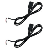 2Pcs 24Awg Usb Pigtail 2 Wire Usb 2.0 Cable 3.3 Feet (1 Meter) Usb Female Cabl