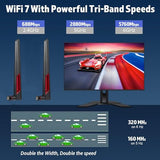 Wifi 7 Antenna Omnidirectional Rp-Sma Male Antenna Compatible With Pc Desktop Computer Gaming Motherboard Wifi 7 Router, 2-Pack