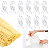 10 Pack Large Balloon Arch Clips 3.5 Inch Heavy Duty Clip And 100 Pcs Clear 260 Long Balloons For Balloon Arch Kit Birthday Decoration Crafts Woodworking Photography Studios