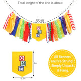 Letter Blocks High Chair Banner, 1st Birthday Decorations, Cake Smash Photo Props