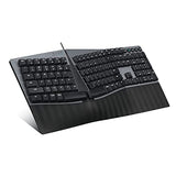 Periboard-535Br Wired Ergonomic Mechanical Split Keyboard - Low-Profile Brown Tactile Switches - Programmable Feature With Macro Keys - Compatible With Windows And Mac Os X - Us English, Black