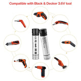 2Pack Vp100 Li-Ion Battery For Black Decker Versapak Batteries Vp100C Vp105 Vp105C Vp110 Vp110C Vp143, With 2Port Black Decker 3.6V Charger