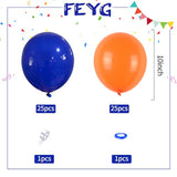 Balloons Blue And Orange, 50Pcs Blue And Orange Latex Balloon, Blue And Orange Party Balloons Birthday Balloons Decoration For Girls Boys Birthday Party Baby Shower Bridal Shower Engagement