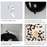 White Black Balloon Garland Arch Kit,120 Pack Matte Latex Black White