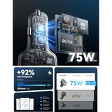 45W USB-C Car Charger, 4-Port Fast Charger for iPhone, Samsung, PD3.0 & QC3.0