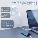 67W Usb C Charger Block, Gan 3-Port Compact Fast Wall Charger Foldable With Usb-C Cable For Macbook Pro/Air, Ipad Pro,Iphone17/16/15/14, Galaxy S25/S24,Pixel