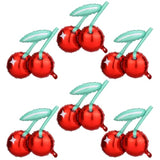 6Pcs Cherry Balloons, Red Cherry Foil Balloons Fruit Theme Party Decorations Birthday Supplies For Girls Baby Showers Fruit Party Home Decor