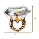 A Bride In Tini Bit Letter Balloons With Diamond Ring For Espresso Theme Bachelorette Party Decoration