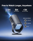 Freedo Portable Projector 1080P, Gtv With Licensed Netflix, 2.5Hrs Battery, 450 Iso Lumens, 180-Inch Display, Dolby Audio, Dlp Min Projector With Wifi And Bluetooth, Hrd10