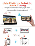 15.6 Wireless Portable Monitor Battery-Powered, Support Airplay Miracast, 1080P Ips Monitor Usb-C Hdmi External Display, 2Nd Screen For Laptop Macbook Pc Phone Tablet, W/Built-In Battery(4- 5H)