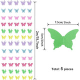 5 Pieces Rainbow Heart Garland Decorations Valentines Colorful 3D Hear