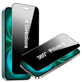 2 Pack 4 Way 360 Degree Privacy Screen Protector For Iphone 16/Iphone 15 6.1 Inches, 4 Directions Horizontal And Vertical All Around Anti Spy Tempered Glass Film, Face Id Sensitive