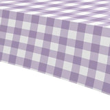 Light Purple Gingham Party Tablecloth Decorations, 3 Pack Purple Checkered Disposable Plaid Party Supplies Tablecover, For Birthday Baby Shower Bridal Wedding, 55In X 86In