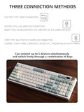 Nj98 Wireless Custom Mechanical Keyboard With Screen Knob 96% Hot Swappable Rgb Keyboard Mac Windows (Pale Green, Brass Plate-Box Taro Ice Cream Pro)