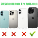 Wireless Charging Case For Iphone 16 Pro Max, 12000Mah High Capacity Portable Rechargeable Battery Case Qi Wireless Charging With Iphone 16 Pro Max (6.9 Inch) Extended Battery Charger Case (Black)