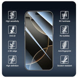 3+3+1-Pack, Screen Protector and Camera Lens Protector for iPhone 16 Pro with Back Tempered Glass Film, Impact-Protection, HD, Anti-Scratch, 9H