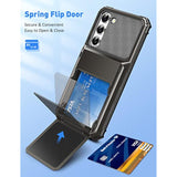 Samsung S23 Case Wallet with 5 Credit Card Holder, 6.1 in Gunmetal