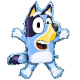 Unique Vibrant Multicolor Bluey Shaped Foil Balloon - 28", 1 Pc | Adorable, Jumbo Size for Ultimate Party Fun & Eye-catching Design - Perfect for Kids' Birthdays and Events