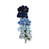50 Pcs Tiny Artificial Roses Mixed Dark And Light Blue Shade Five Color Mulberry Paper Flower 15-24 Mm Flower Wedding Scrapbooking (20-24 Mm / 50 Pcs)