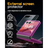 For Motorola Razr 2025 Case/Razr 2024 Case With Screen Protector, Slim Matte Hard Pc Anti-Scratch Cover Wireless Charging Phone Case For Moto Razr 2025/ Razr 2024 (Purple)