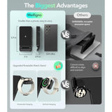 Foldable Wireless Charger For Samsung, 3 In 1 Fast Samsung Charging Station For S25 Ultra S24/S23/S22/Z Fold 7/6/Z Flip/Note, Rotatable Samsung Watch Charger For Galaxy Ultra/8/7/6, Galaxy Buds, Black