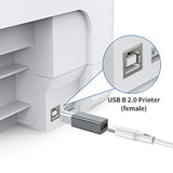 Usb C Female To Printer Male Adapter (2-Pack), Usb Type C To Usb B Convert Connector Support Data Sync Compatible With Brother Hp Canon Lexmark Epson Dell Xerox Samsung Etc And Piano Dac (Grey)