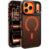 Magnetic Phone Case for iPhone 17 Pro Max 6.9" - Compatible with Magsafe, Matte Finish, Military-Grade Protection, Anti-Slip Shockproof Bumper for Women and Men, Cosmic Orange/Black