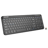 Wireless Keyboard Bluetooth & 2.4G Usb, Up To 4-Device Connection, Usb C Rechargeable Battery, Quiet Typing, Compact Layout, 7° Ergonomic Tilt, Compatible With Windows/Android/Ios, Black