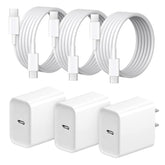Iphone 16 15 Charger Fast Charging 3+3Pack 20W Usb C Wall Charger With 6Ft Fast Charging Cable Compatible With Iphone 16/16 Plus/16 Pro/16 Pro Max/Iphone 15/15 Pro Max/Ipad Pro/Airpods