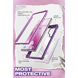 Transparent Phone Case for Samsung Galaxy S22 Ultra 6.8 Inch 5G Mobile Phone Bumper Case Protective Cover Purple