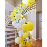 102pcs Yellow Balloon Garland Kit with White & Gold Confetti for Party Decor