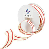 Natural Cotton Ribbon Stripes Fabric Ribbon 1 Inch Red And White Strip