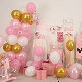 Pink & Gold 12" Balloons Set for Birthday, Baby Shower & Party Decor