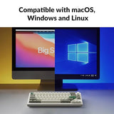 Q2 Max Wireless Custom Mechanical Gaming Keyboard, Qmk/Via Programmable Knob 2.4 Ghz/Bluetooth 5.1/Wired, 65% Compact Rgb Hot-Swap With Gateron Brown Switch For Mac Windows Linux - White