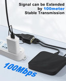 Ethernet Splitter Adapter 100 Mbps, Lan Rj45 Coupler 1 To 2 Internet Extender Adapter With Usb Power Cable For Cat5/6/7 Cable Share Two Devices Of The Internet At The Same Time