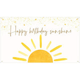 Boho Sun "Happy Birthday" Backdrop, Sunshine Theme for First Trip Around the Sun Party