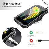 Waterproof Case For Iphone Se 3Rd 2022/Iphone Se 2Nd 2020/Iphone 7/8 - Full Body Shockproof Dustproof Phone Screen Protector Rugged Waterproof Case For Iphone Se3/Se2/7/8 (Black)