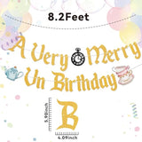 A Very Merry Unbirthday Banner – Gold Glitter Wonderland Party Decor