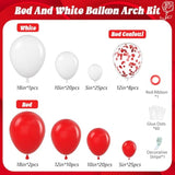114Pcs Red And White Balloons, Red And White Balloon Arch Kit For Wedding Engagement Christmas Valentine'S Day Birthday Party Decorations