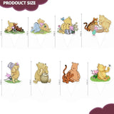 48Pcs Winnie Bear Cupcake Toppers, Classic Bear Themed Decorations For Baby Shower/Birthday 8 Designs