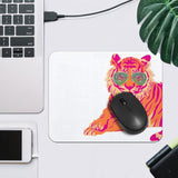 Hot Pink Mouse Pad, Trendy Preppy Pink And Orange Tiger Square Mouse Pads For Desk, Tiger Gifts, Preppy Desk Accessories, Aesthetic Mouse Pad, Hot Pink Office Supplies, 9.5X7.9 Inch